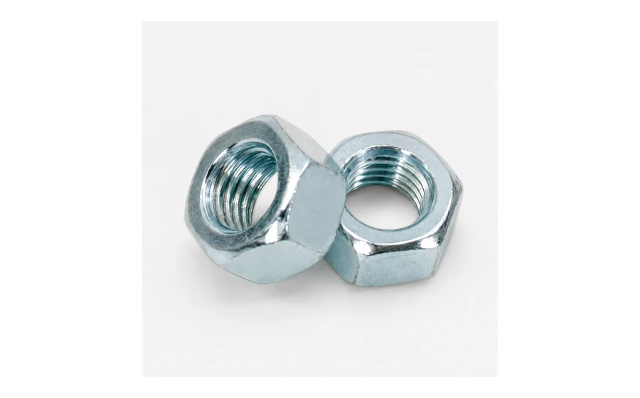 Hex nuts and flange nuts for bolt assemblies